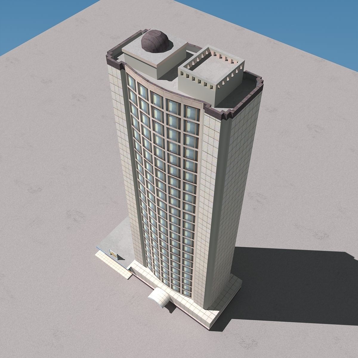 Building Lowpoly tall Low-poly 3D model_13