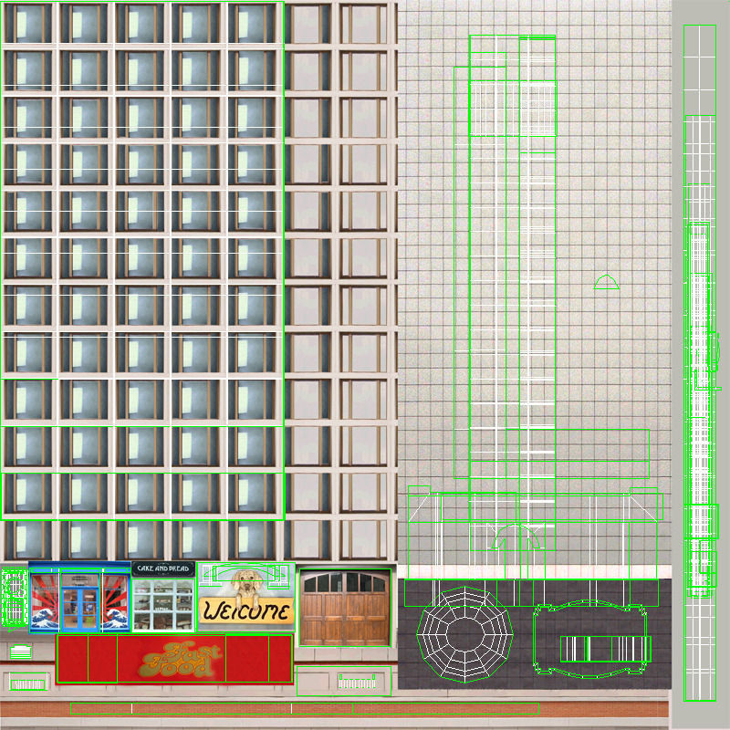 Building Lowpoly tall Low-poly 3D model_5