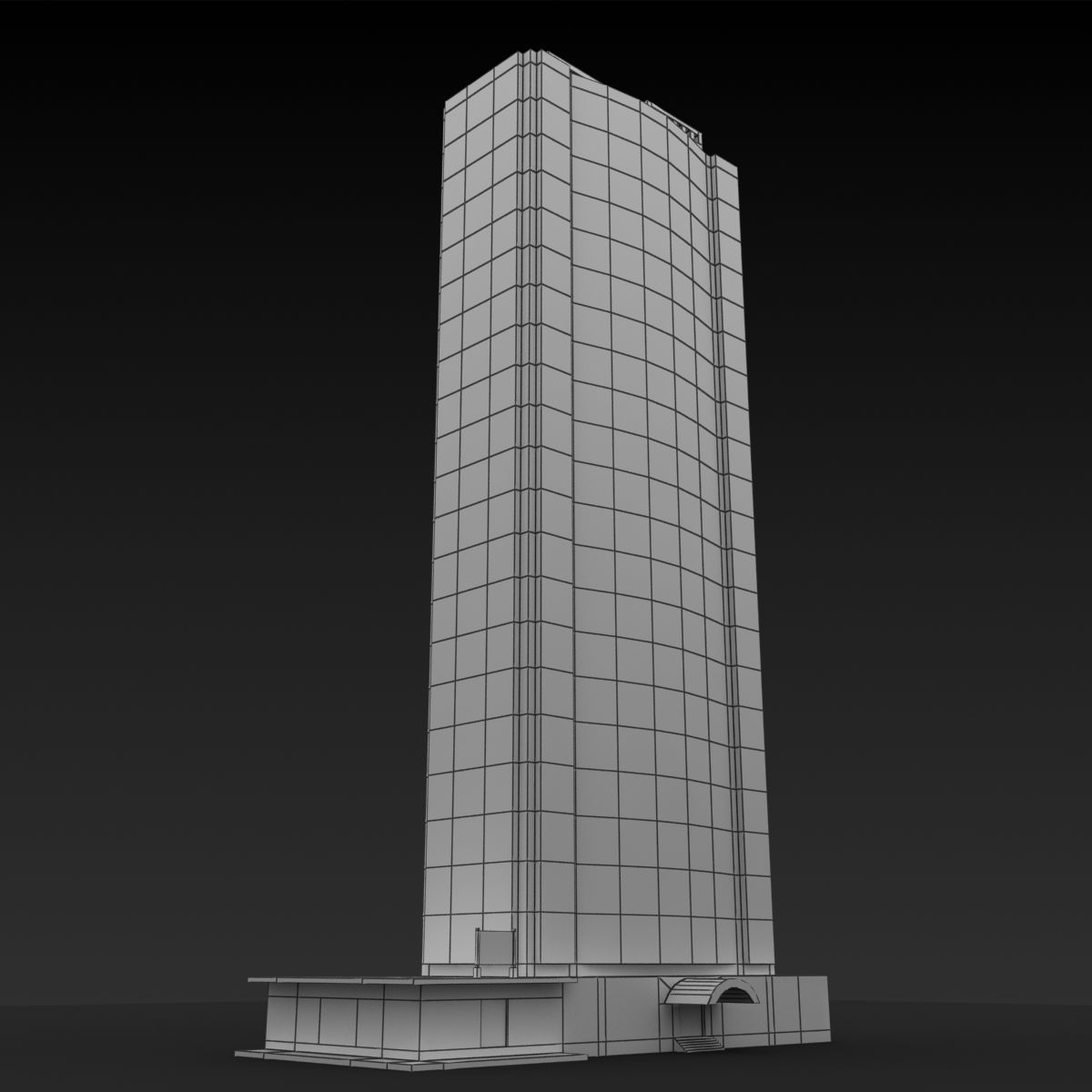 Building Lowpoly tall Low-poly 3D model_9