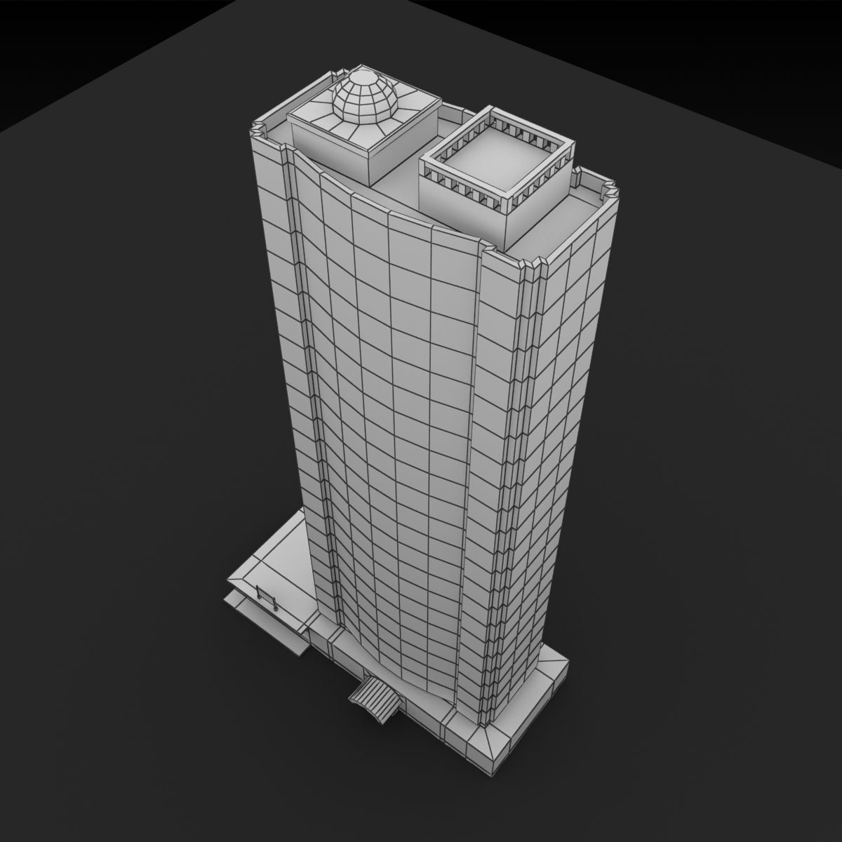 Building Lowpoly tall Low-poly 3D model_15
