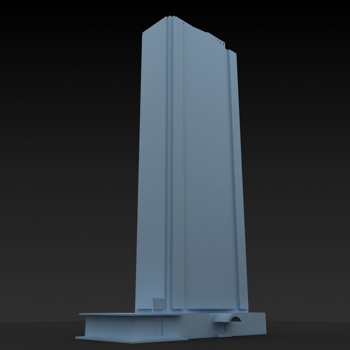 Building Lowpoly tall Low-poly 3D model_12