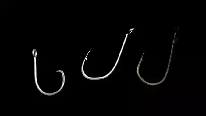 FishHooks pair of hooks 3D model