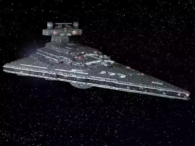 StarWars Star Destroyer with lights 3D model
