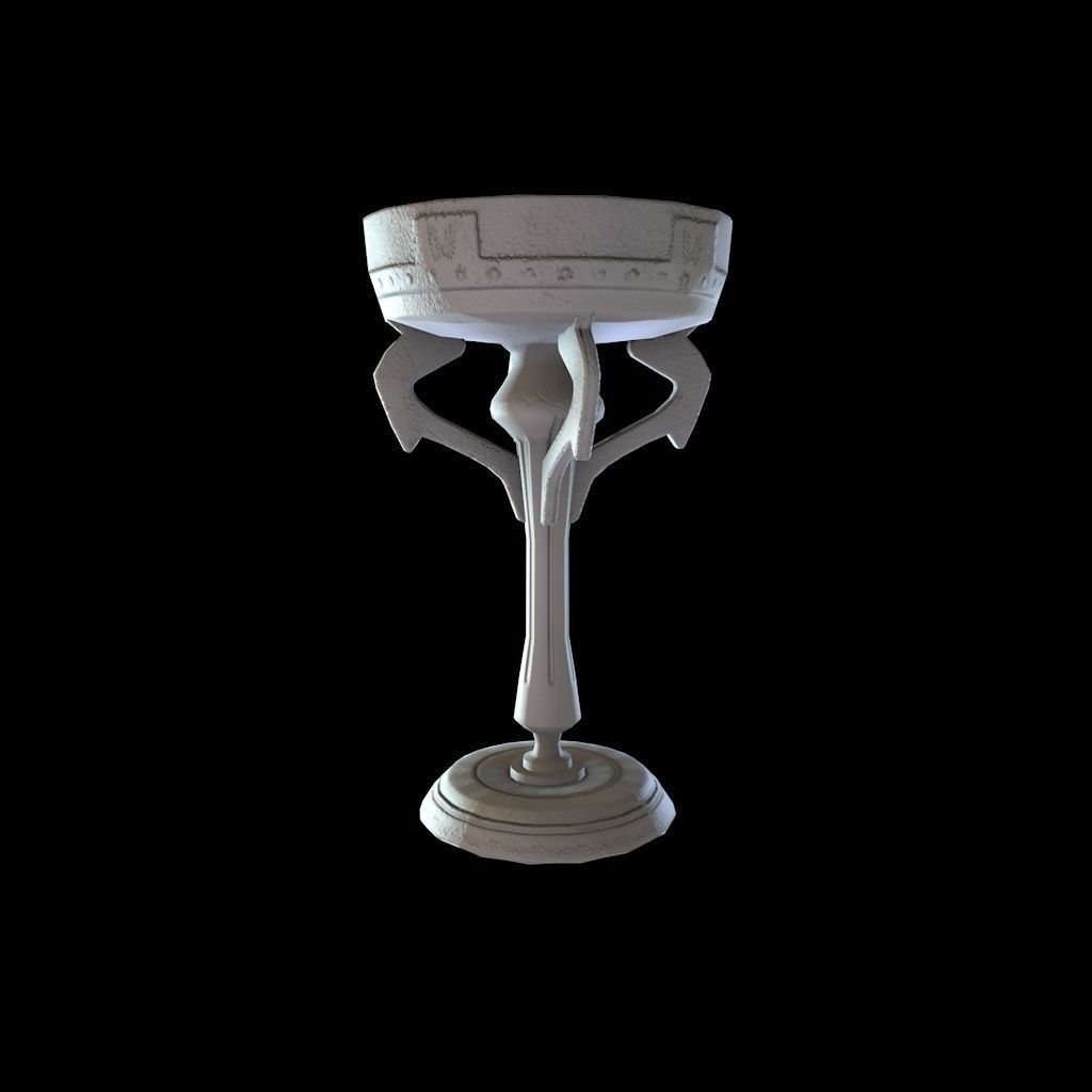 Old Goblet Low-poly 3D model_5