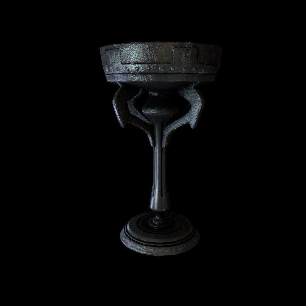 Old Goblet Low-poly 3D model_2