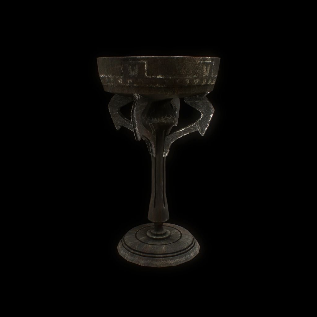 Old Goblet Low-poly 3D model_0