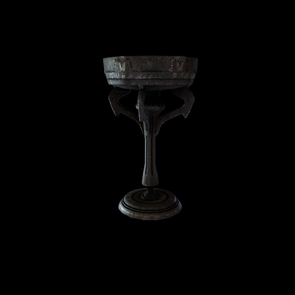 Old Goblet Low-poly 3D model_1