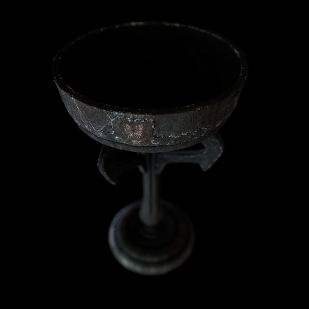 Old Goblet Low-poly 3D model_3