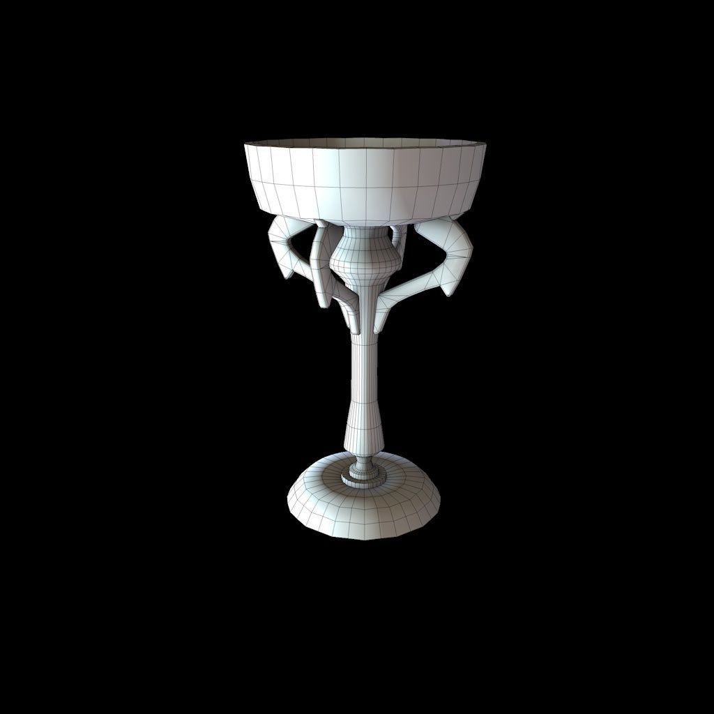Old Goblet Low-poly 3D model_8