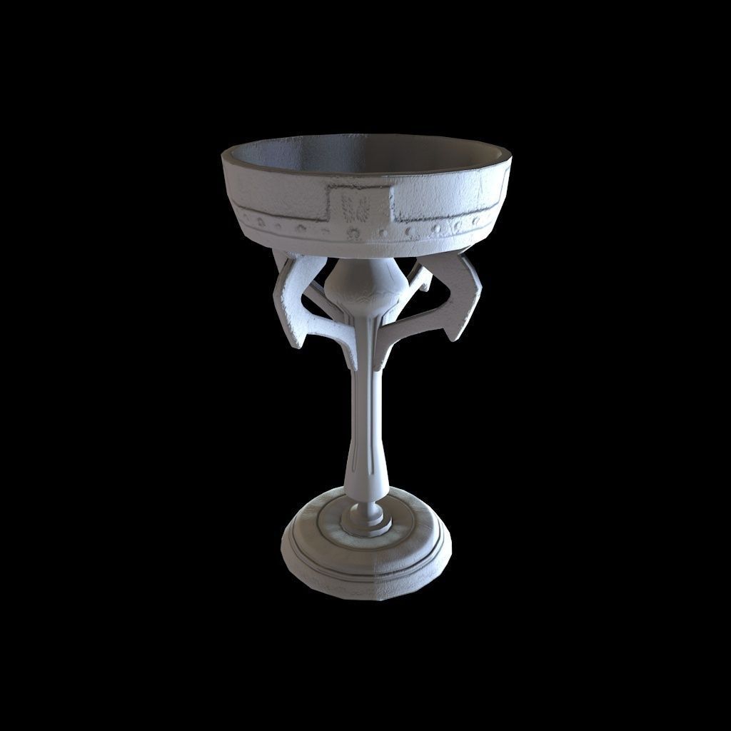 Old Goblet Low-poly 3D model_7