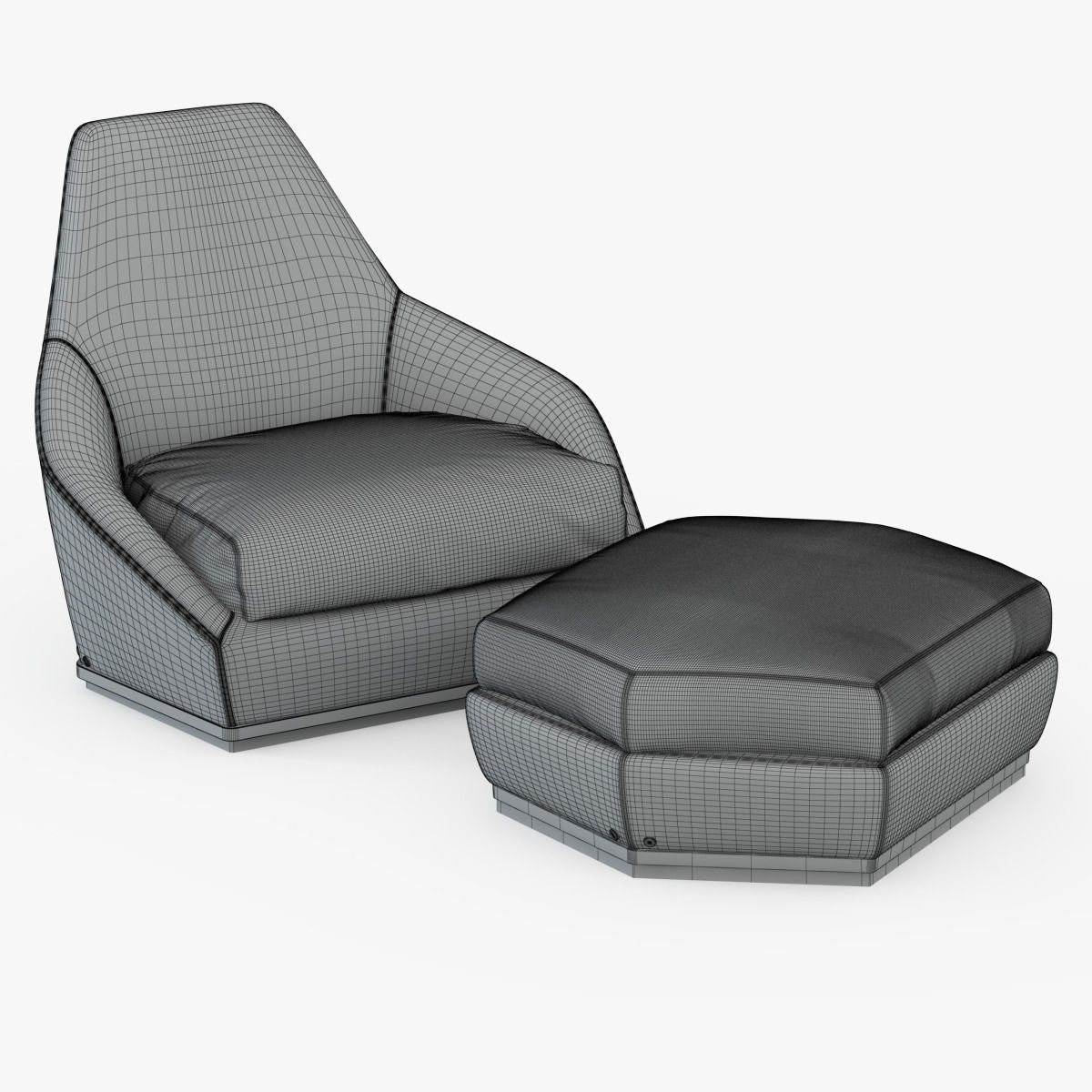 Armchair AOYAMA-LONGHI 3D model_10