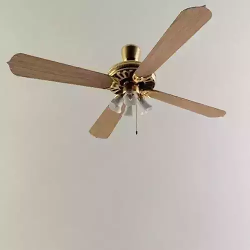 wood Ceiling fan 3D model
