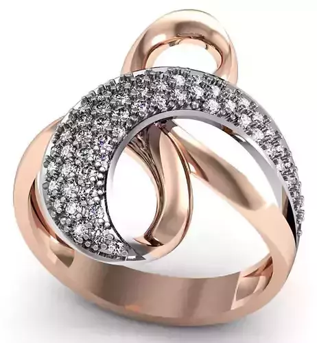 Ring rose gold and diamond
