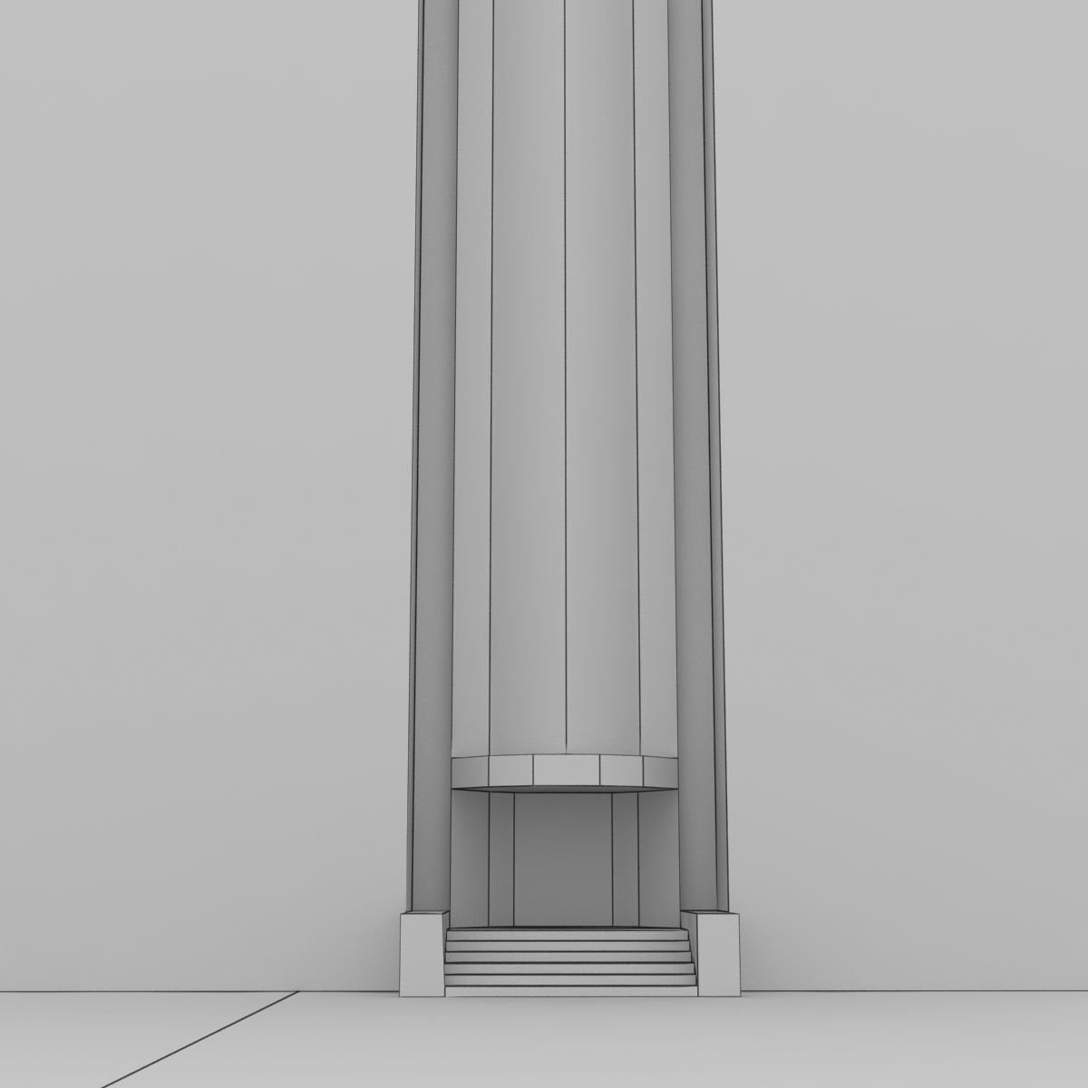 Building Lowpoly apartment with roof Low-poly 3D model_11