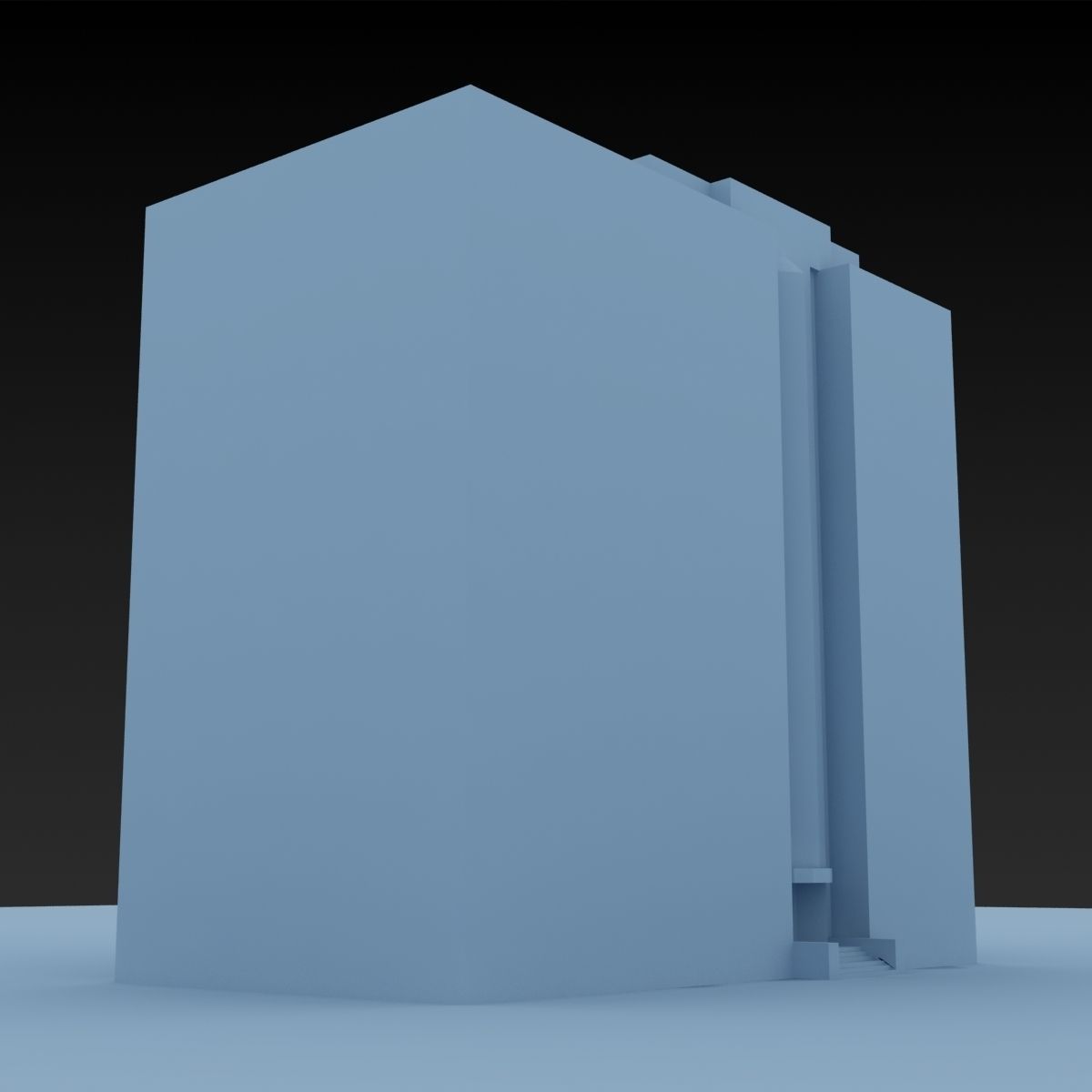 Building Lowpoly apartment with roof Low-poly 3D model_14