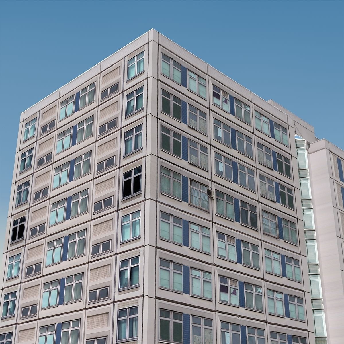 Building Lowpoly apartment with roof Low-poly 3D model_2