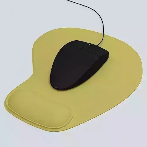 Mouse and Mouse Pad 3D model