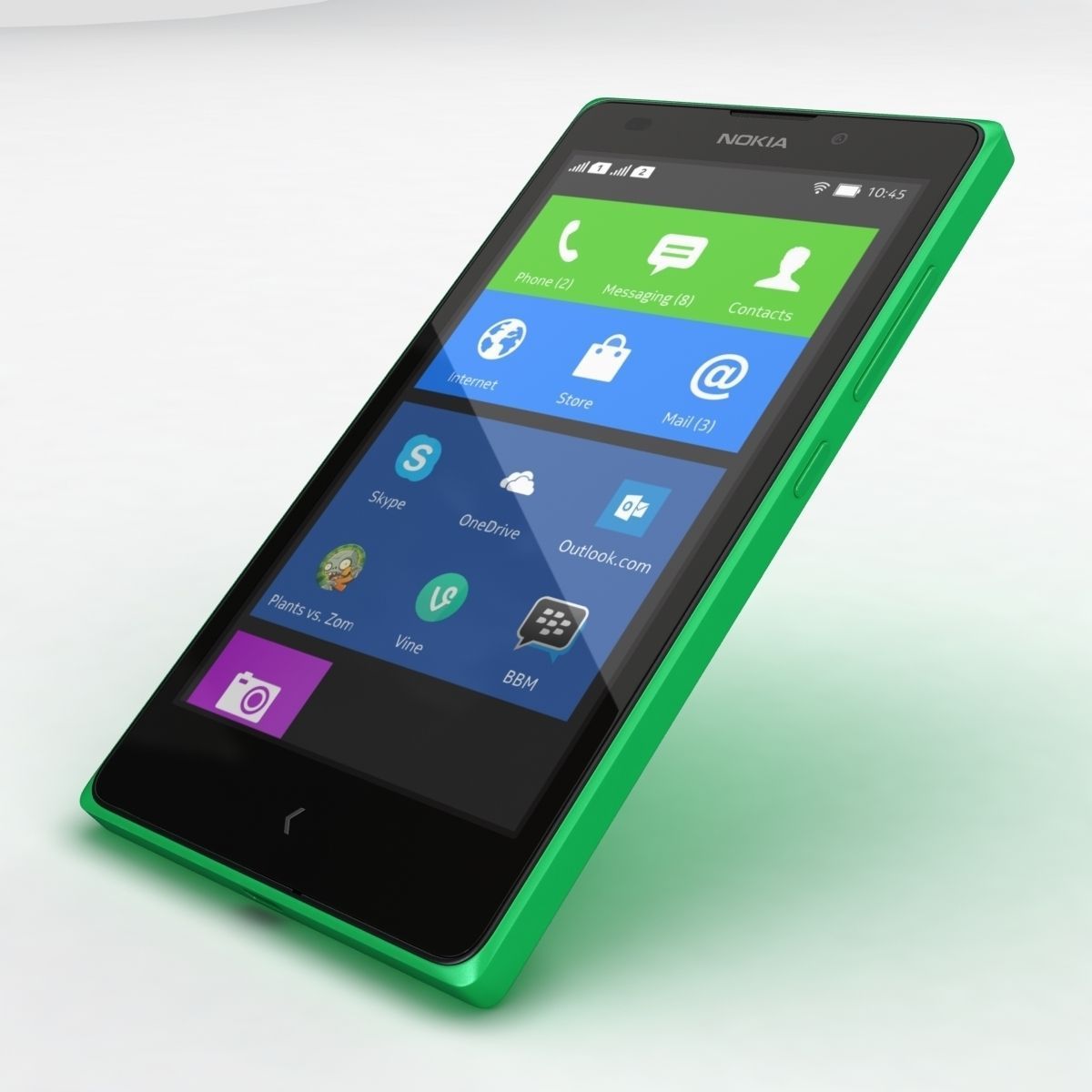 Nokia XL and XL Dual Bright Green 3D model_19