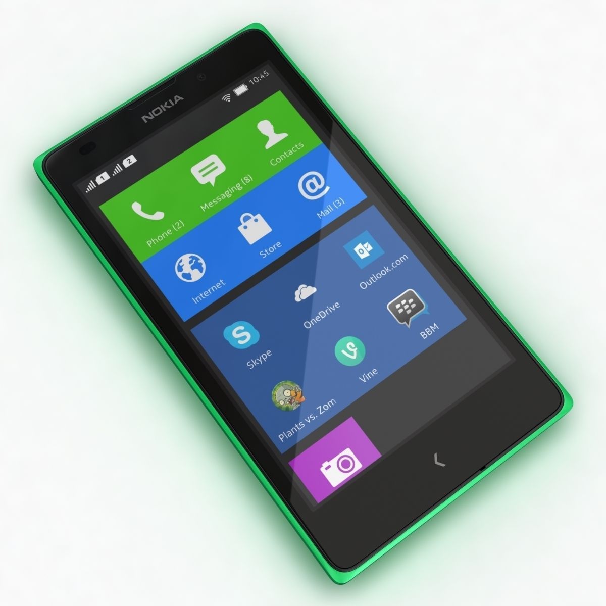 Nokia XL and XL Dual Bright Green 3D model_5