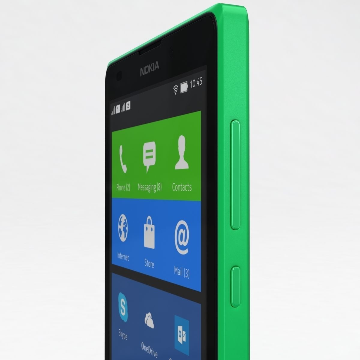 Nokia XL and XL Dual Bright Green 3D model_9