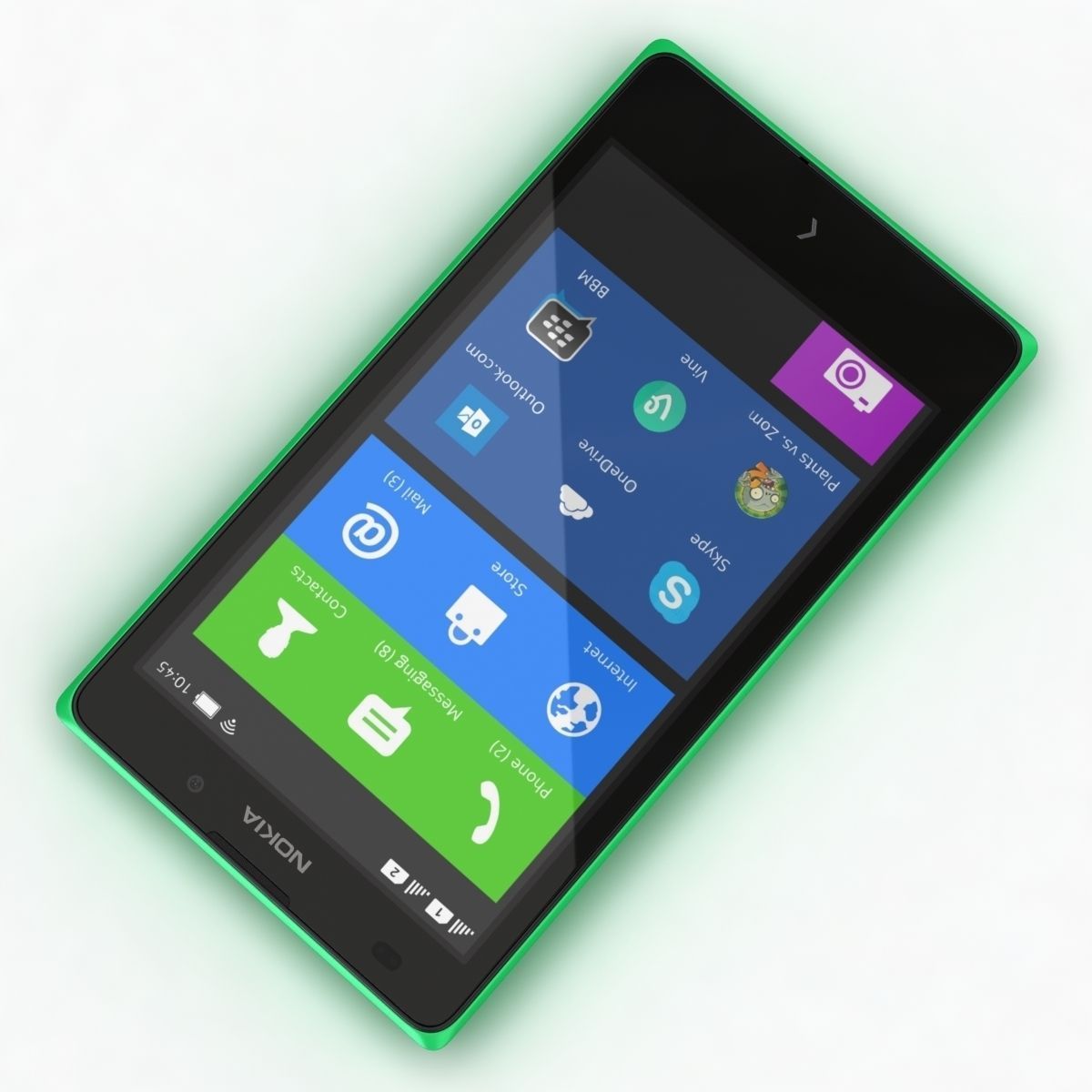 Nokia XL and XL Dual Bright Green 3D model_6