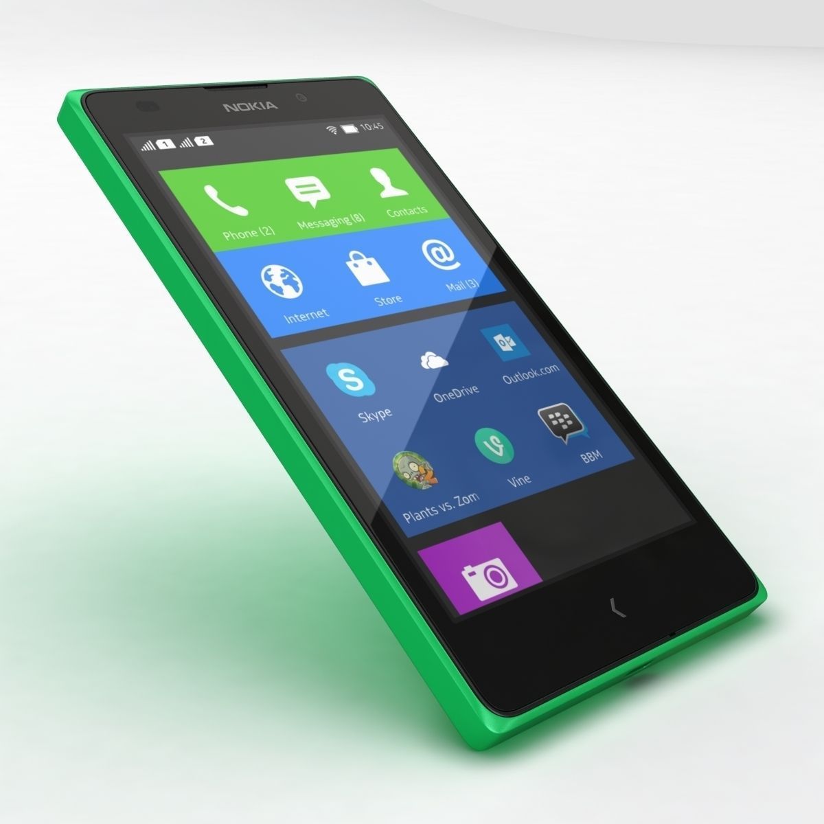 Nokia XL and XL Dual Bright Green 3D model_18