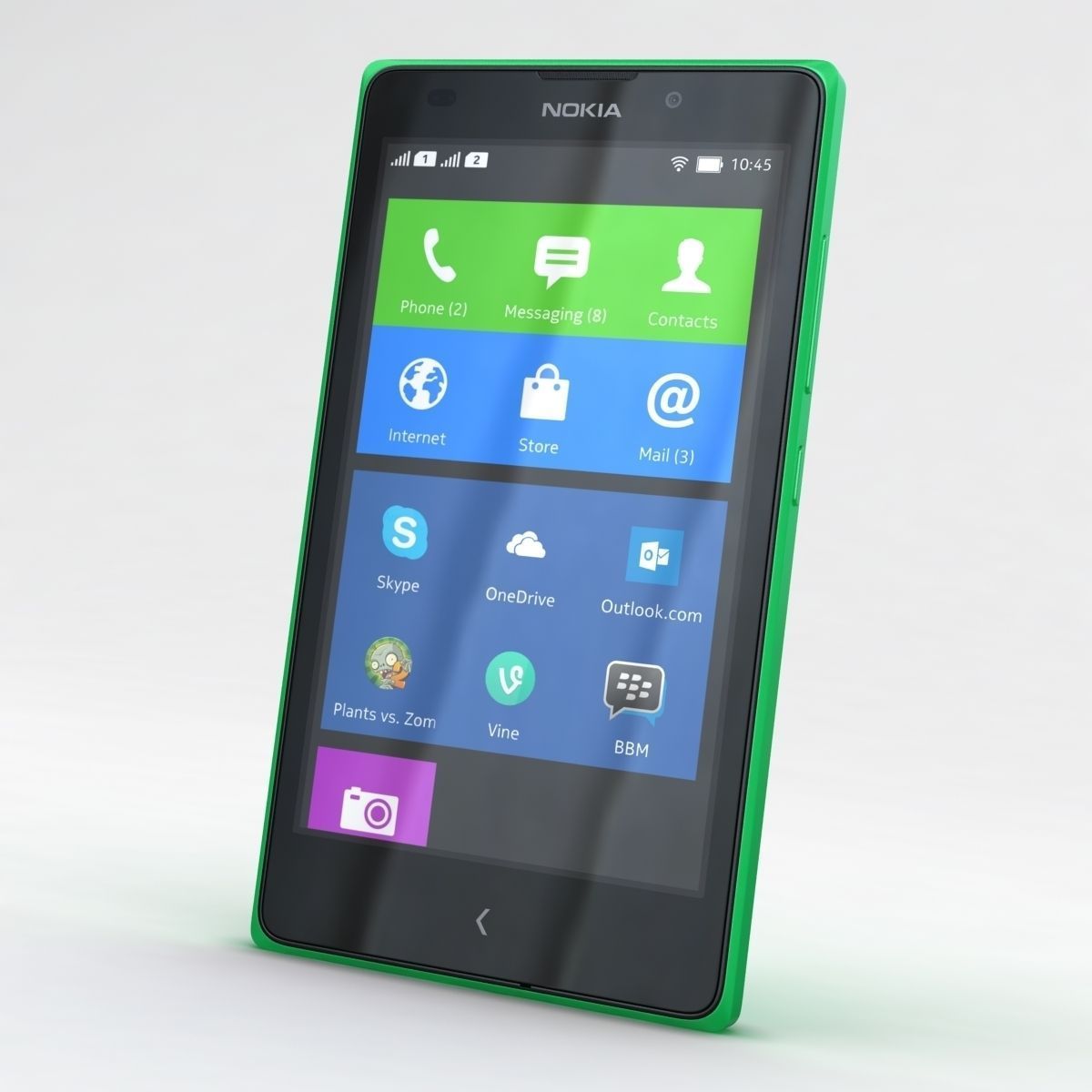 Nokia XL and XL Dual Bright Green 3D model_2