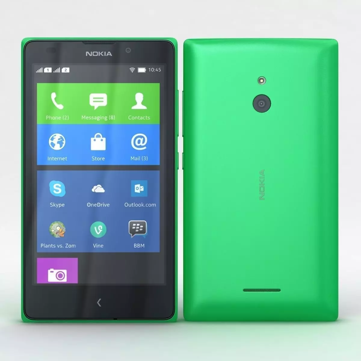 Nokia XL and XL Dual Bright Green 3D model_0