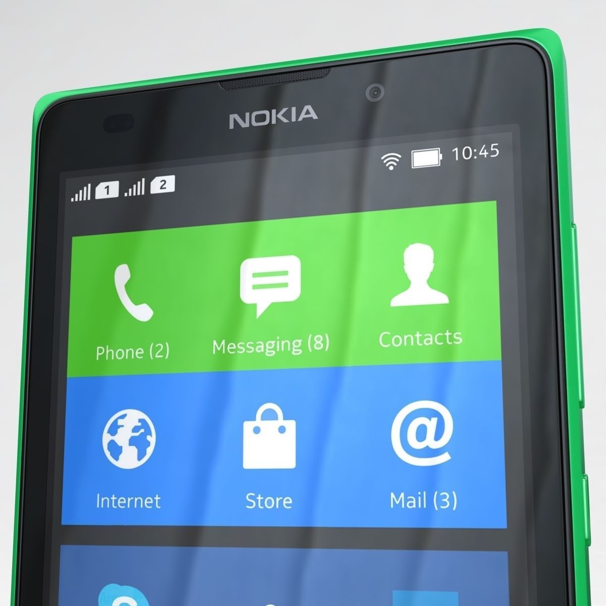 Nokia XL and XL Dual Bright Green 3D model_10