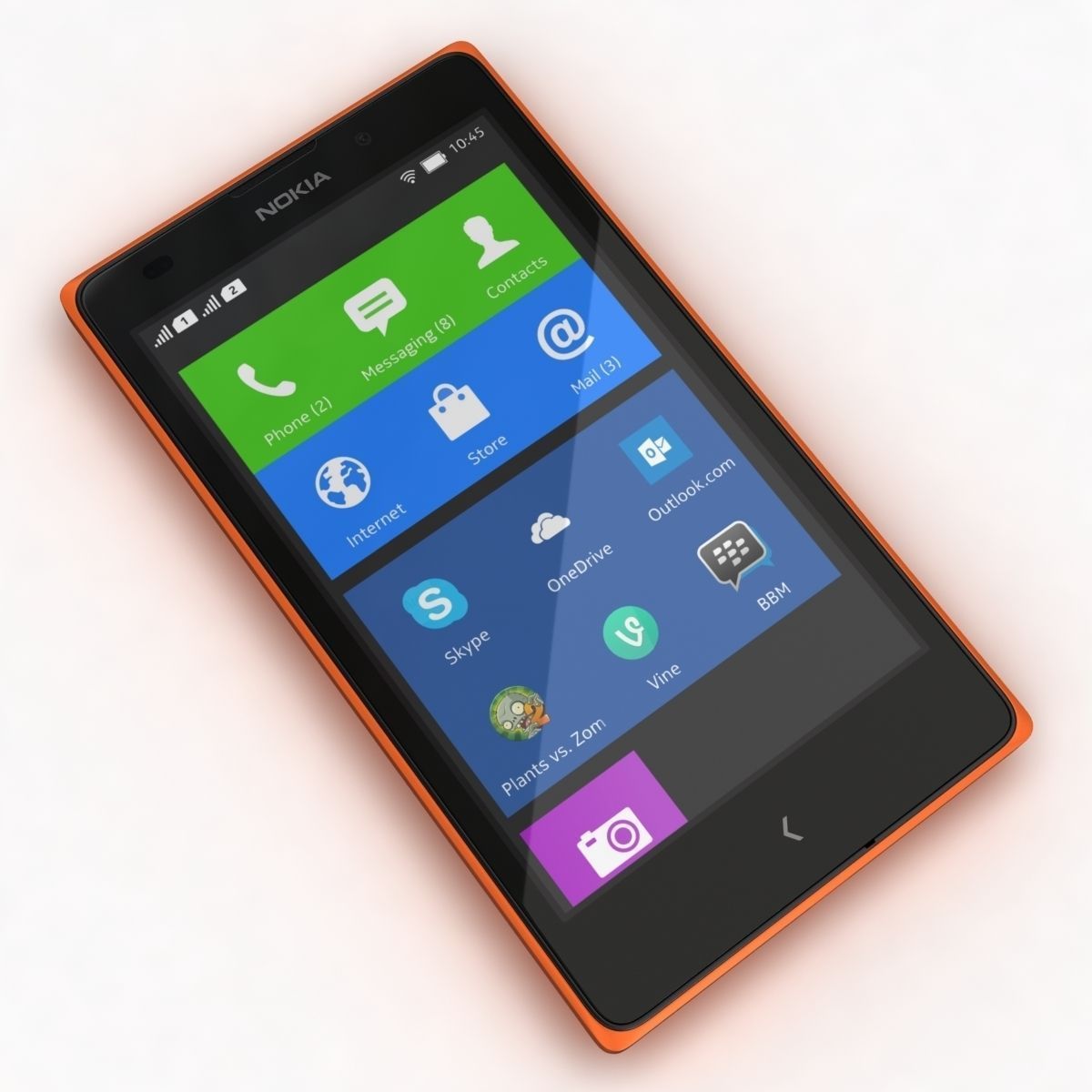 Nokia XL and XL Dual Orange 3D model_4