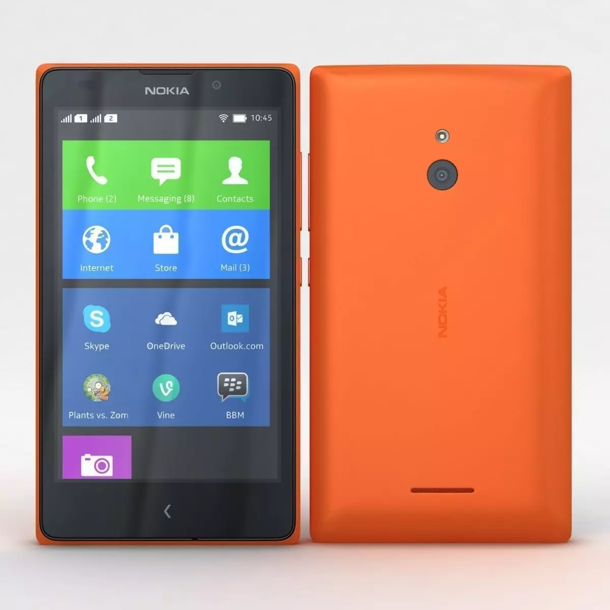 Nokia XL and XL Dual Orange 3D model_0