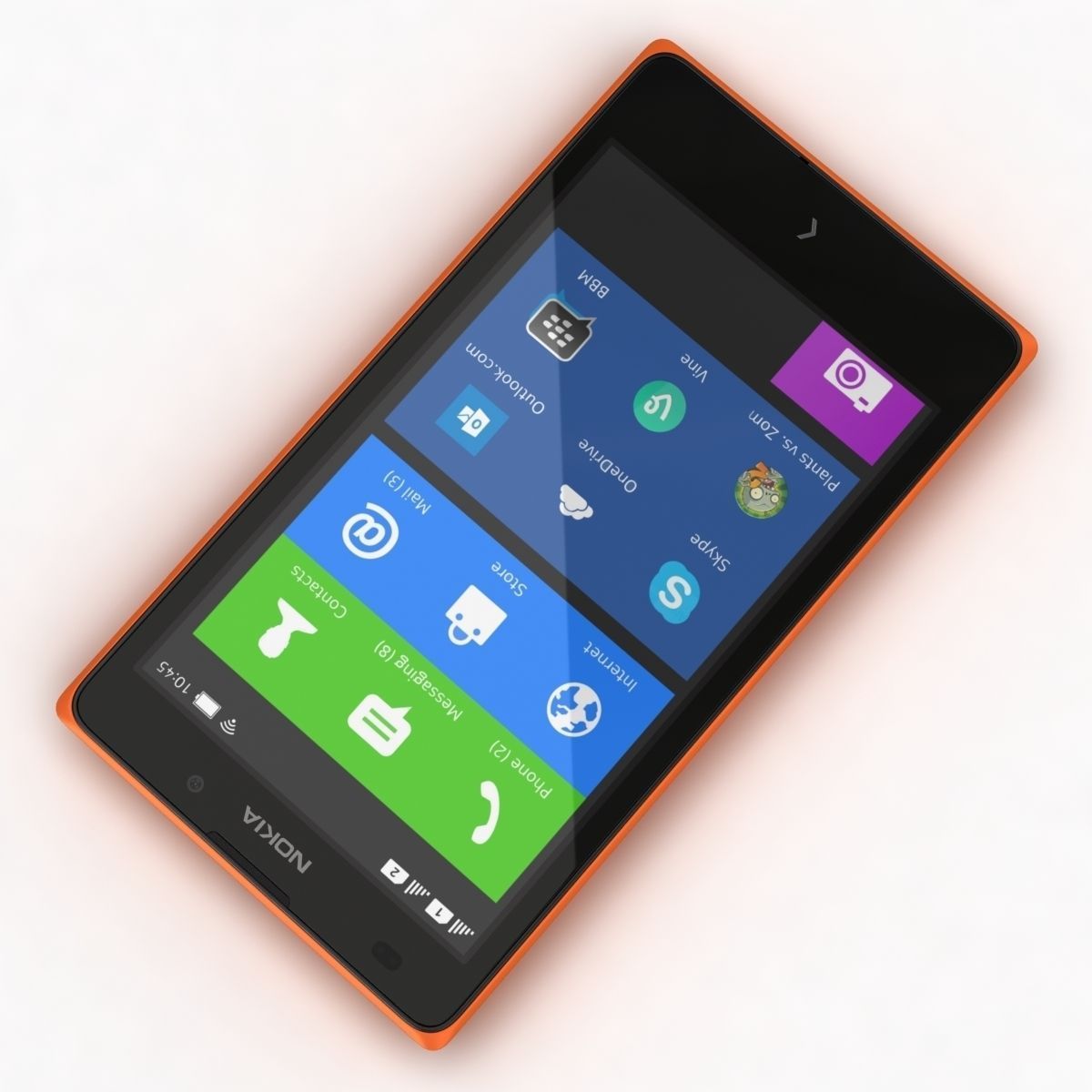 Nokia XL and XL Dual Orange 3D model_5