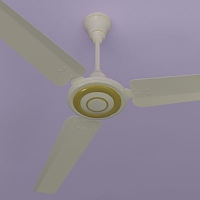 White Ceiling Fan 3D model_2