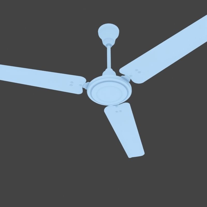 White Ceiling Fan 3D model_3