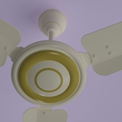 White Ceiling Fan 3D model_1