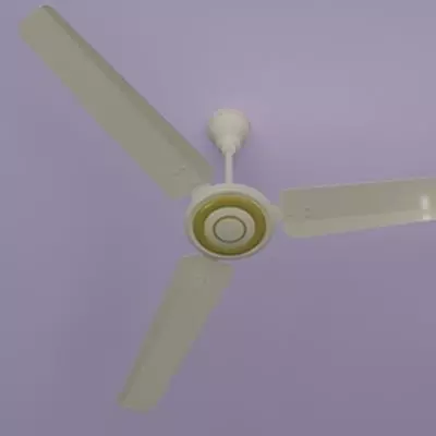 White Ceiling Fan 3D model_0