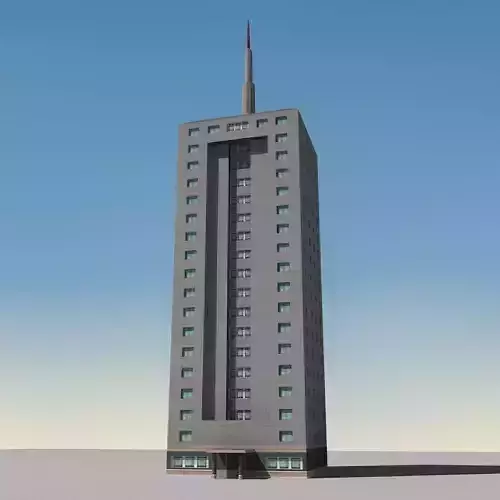 Building Lowpoly tall in sky