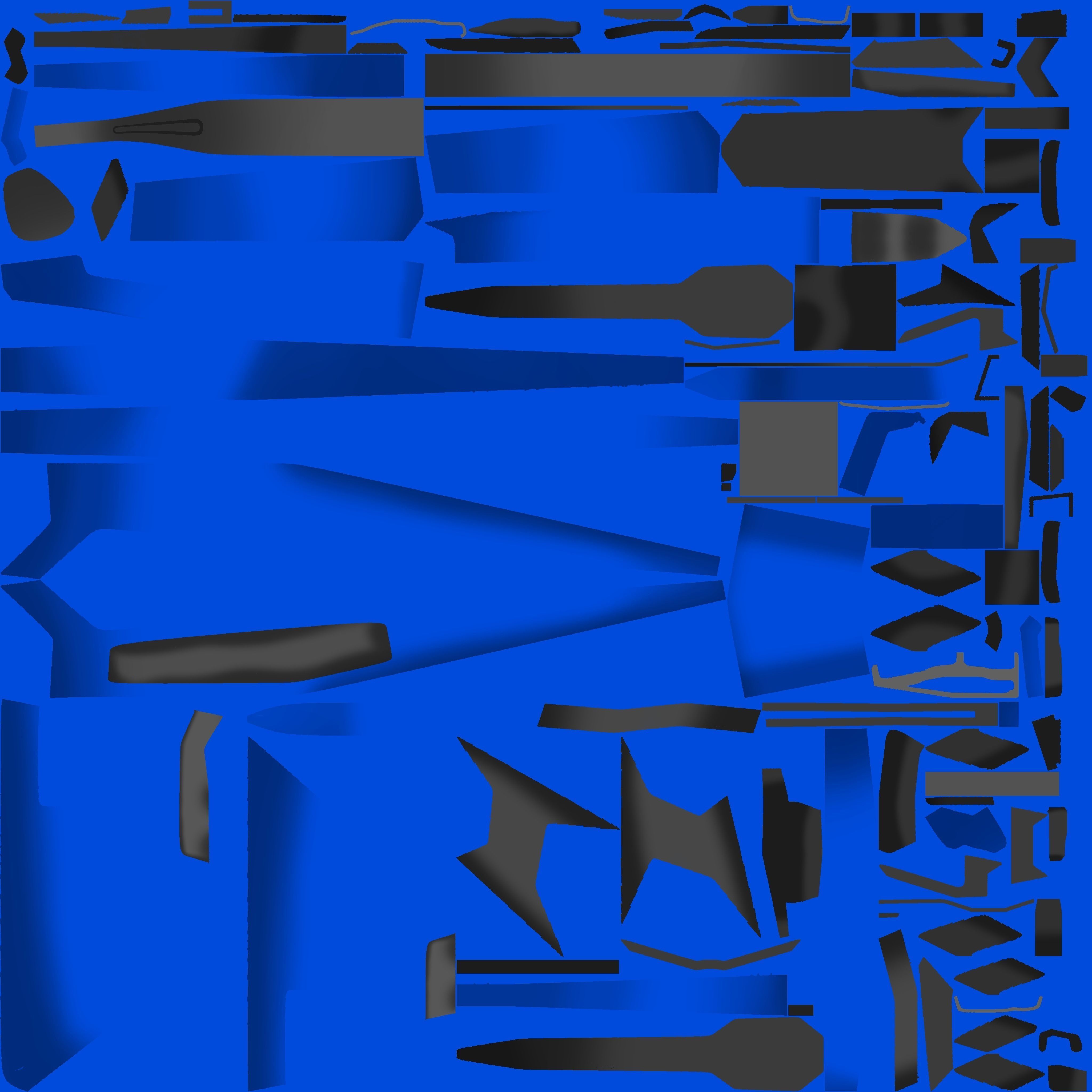 bluefighter spaceship flying 3D model_28