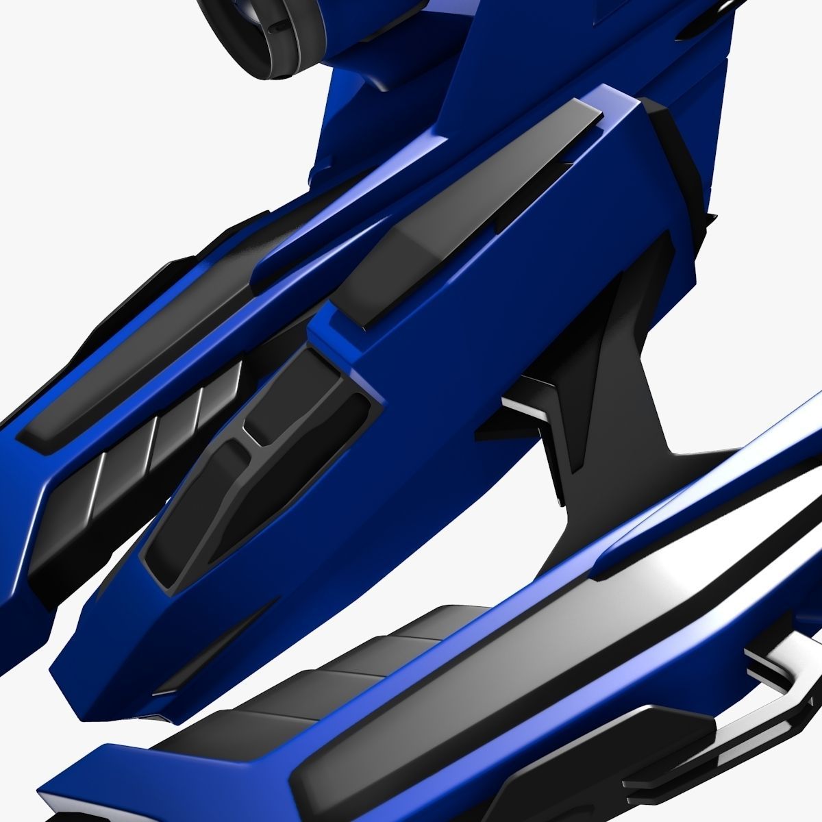 bluefighter spaceship flying 3D model_15