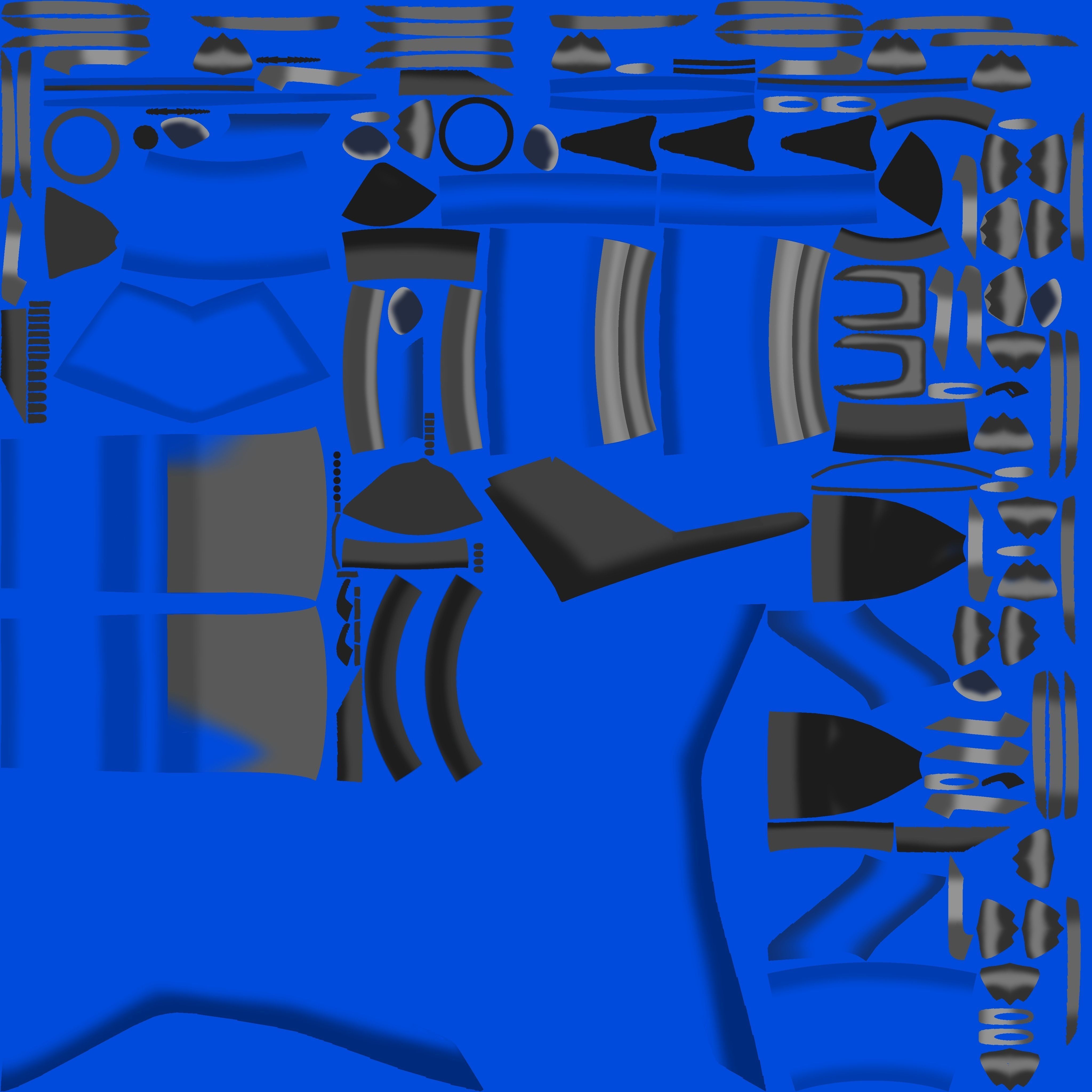 bluefighter spaceship flying 3D model_27