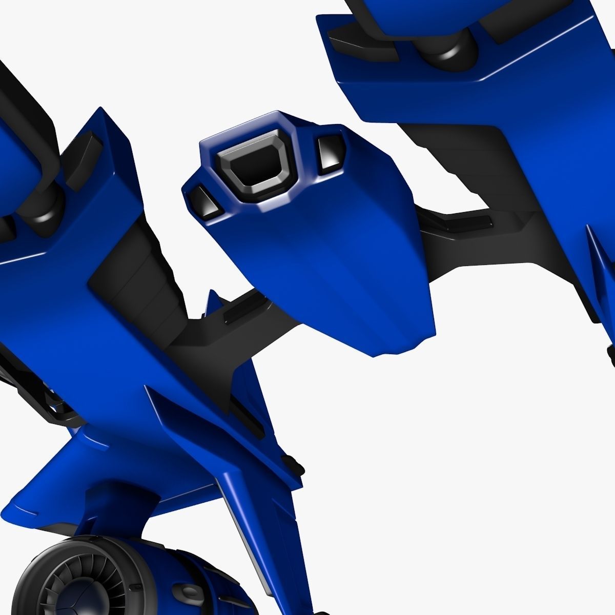 bluefighter spaceship flying 3D model_22