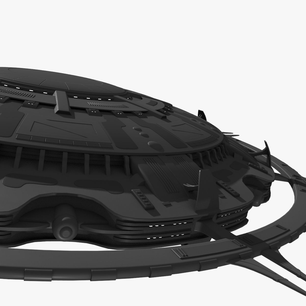 starbase spaceship with spikes 3D model_4