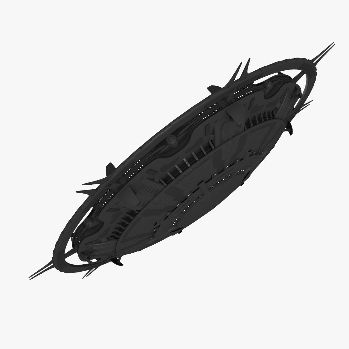 starbase spaceship with spikes 3D model_9