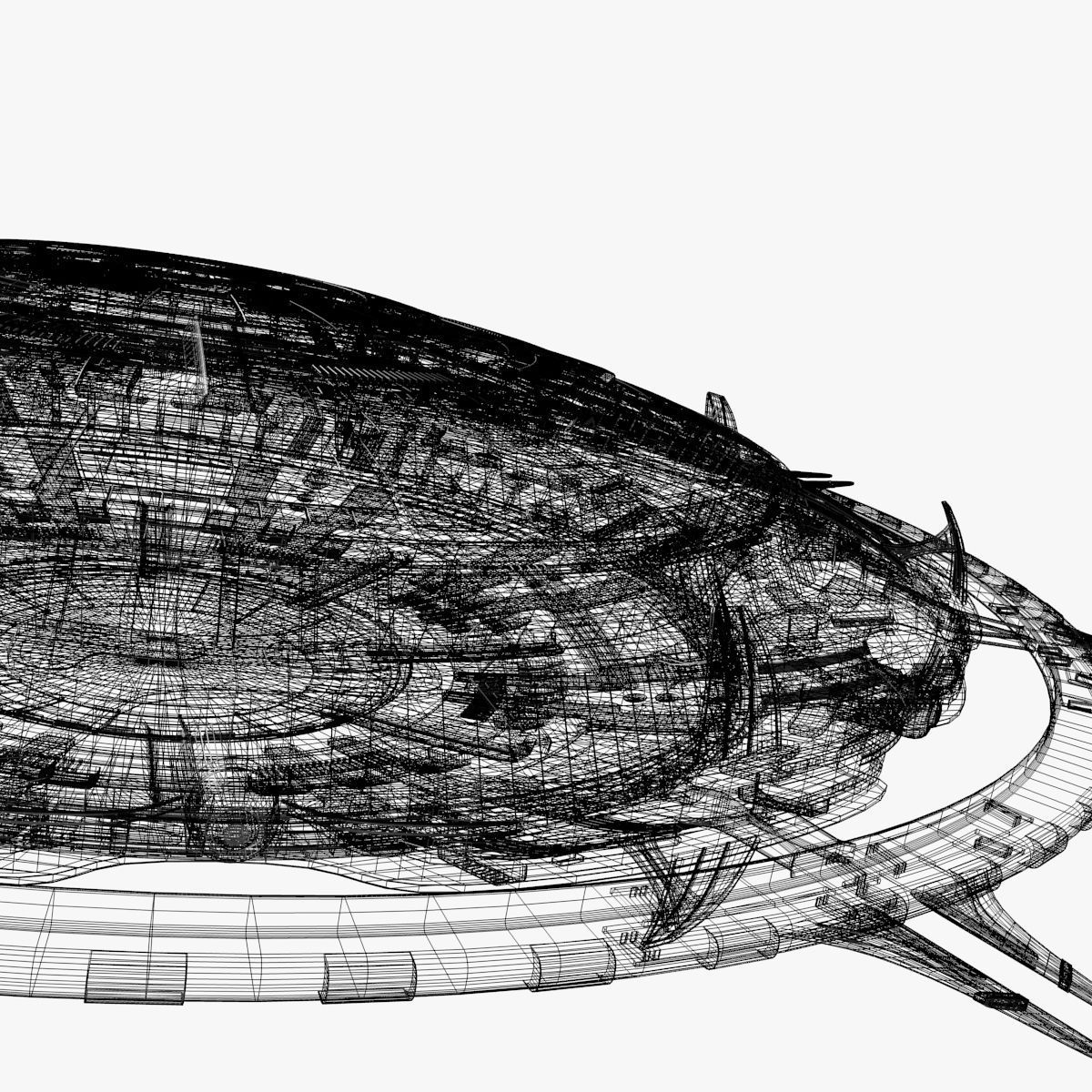 starbase spaceship with spikes 3D model_5
