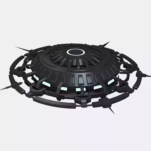 ufoblackandglowblue futuristic spaceship 3D model