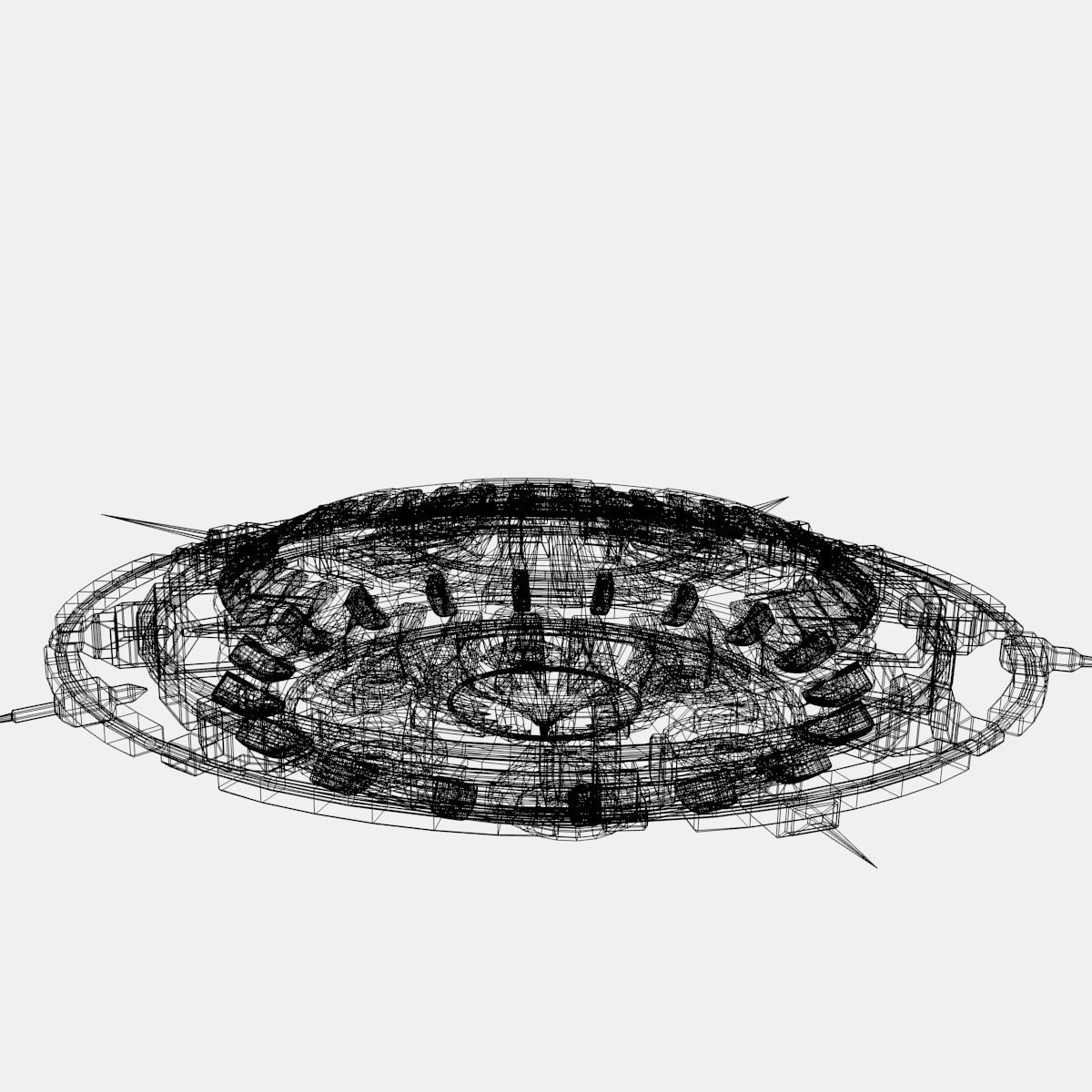 ufoblackandglowblue futuristic spaceship 3D model_2