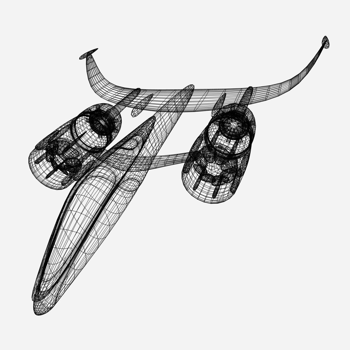 spacespeedster futuristic jet 3D model_11