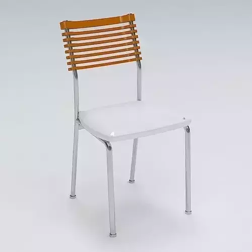 Chair with wooden slats
