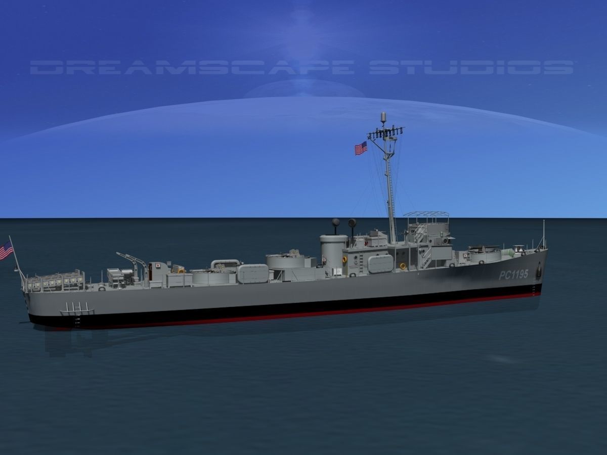 USS PC-1195 Submarine Chaser 3D model_2