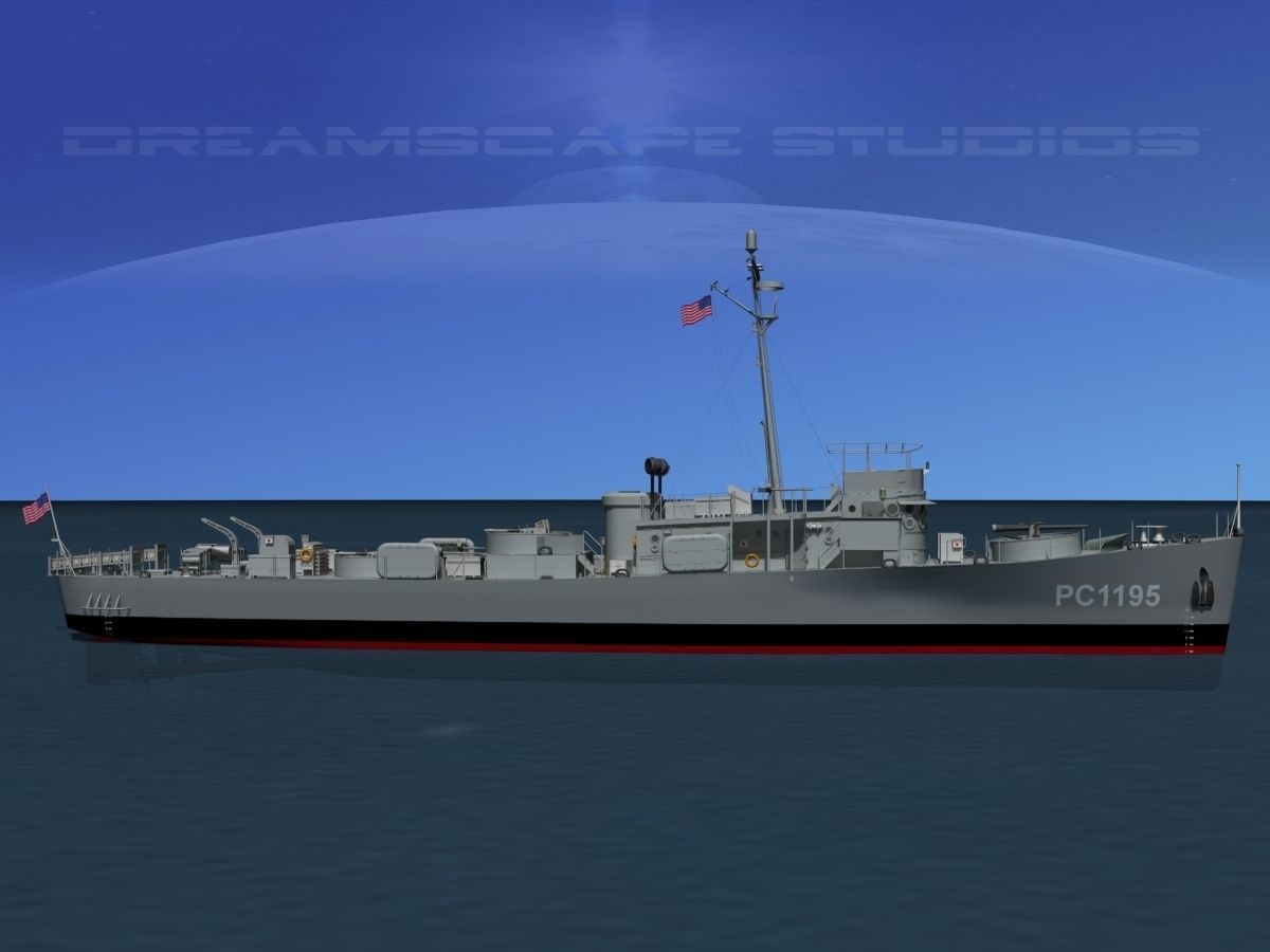 USS PC-1195 Submarine Chaser 3D model_1